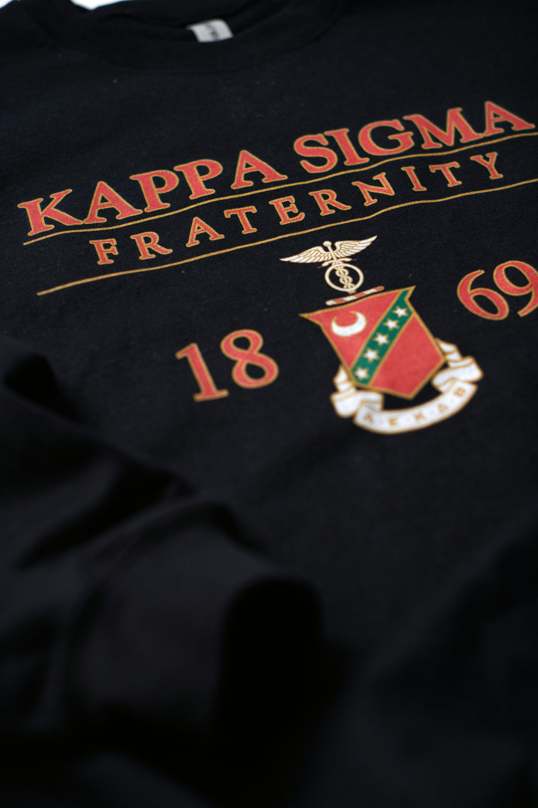 Fraternity Crest Black Crewneck