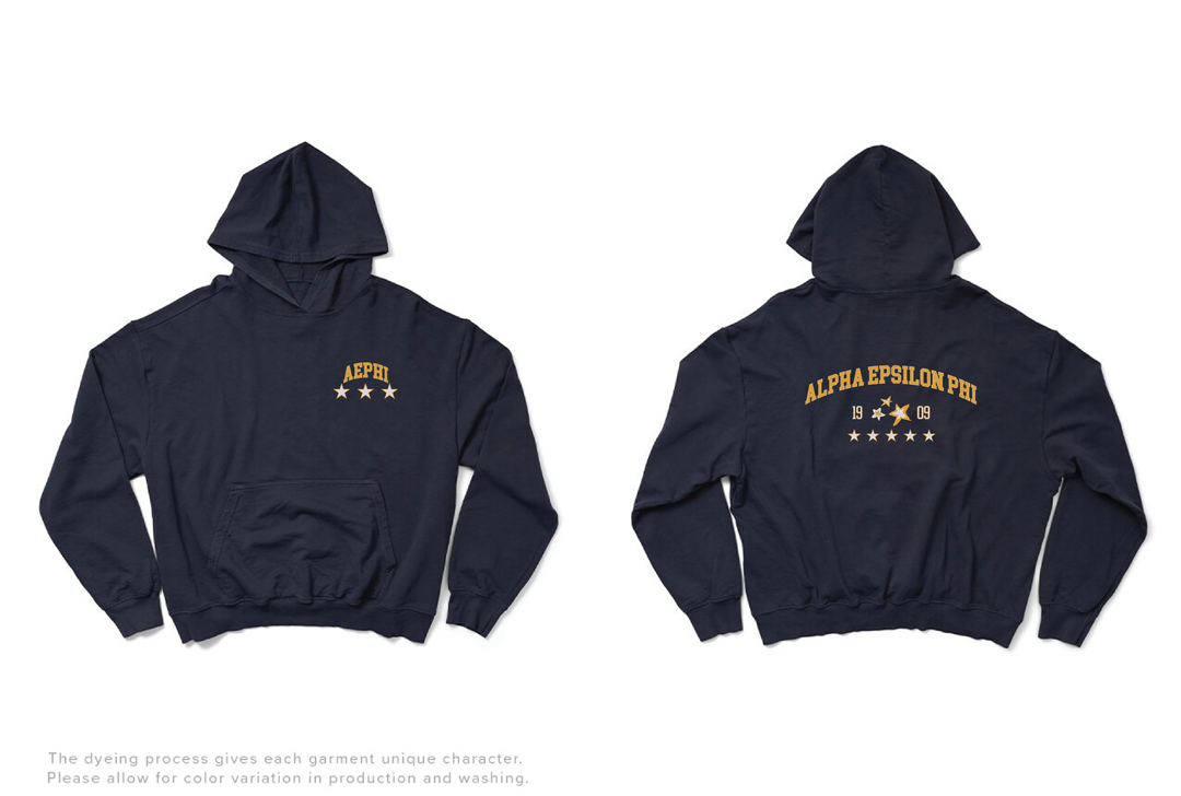 Midnight Sky Varsity Stars Light Weight Sorority Hoodie