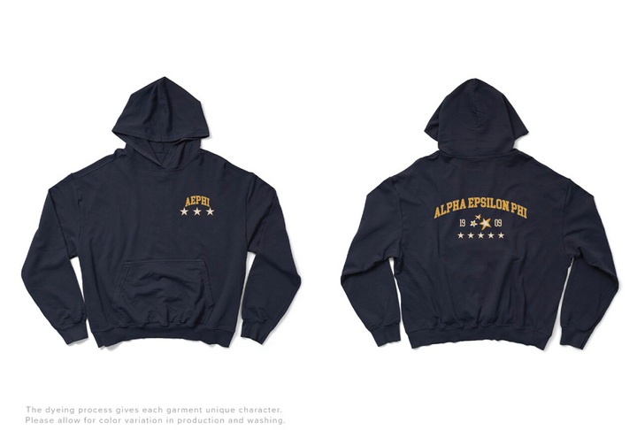Midnight Sky Varsity Stars Light Weight Sorority Hoodie
