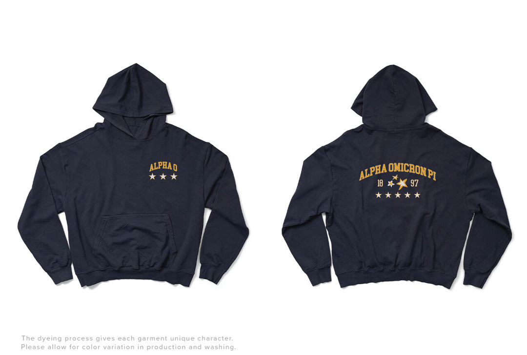 Midnight Sky Varsity Stars Light Weight Sorority Hoodie