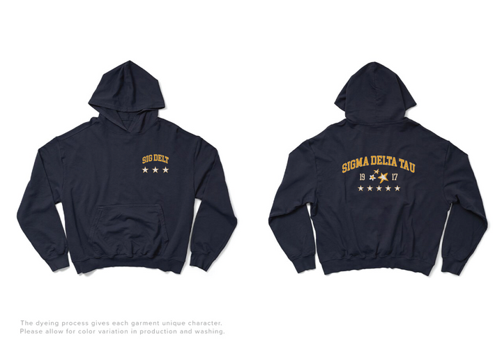 Midnight Sky Varsity Stars Light Weight Sorority Hoodie