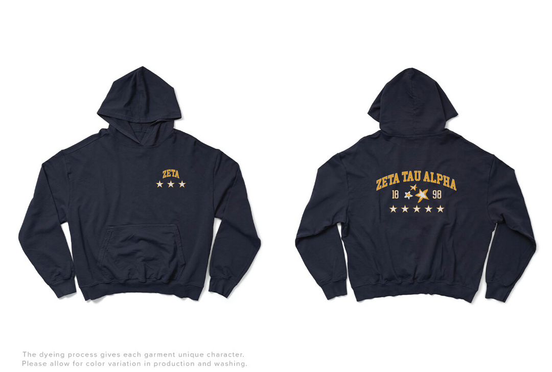 Midnight Sky Varsity Stars Light Weight Sorority Hoodie