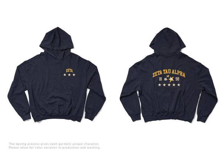 Midnight Sky Varsity Stars Light Weight Sorority Hoodie
