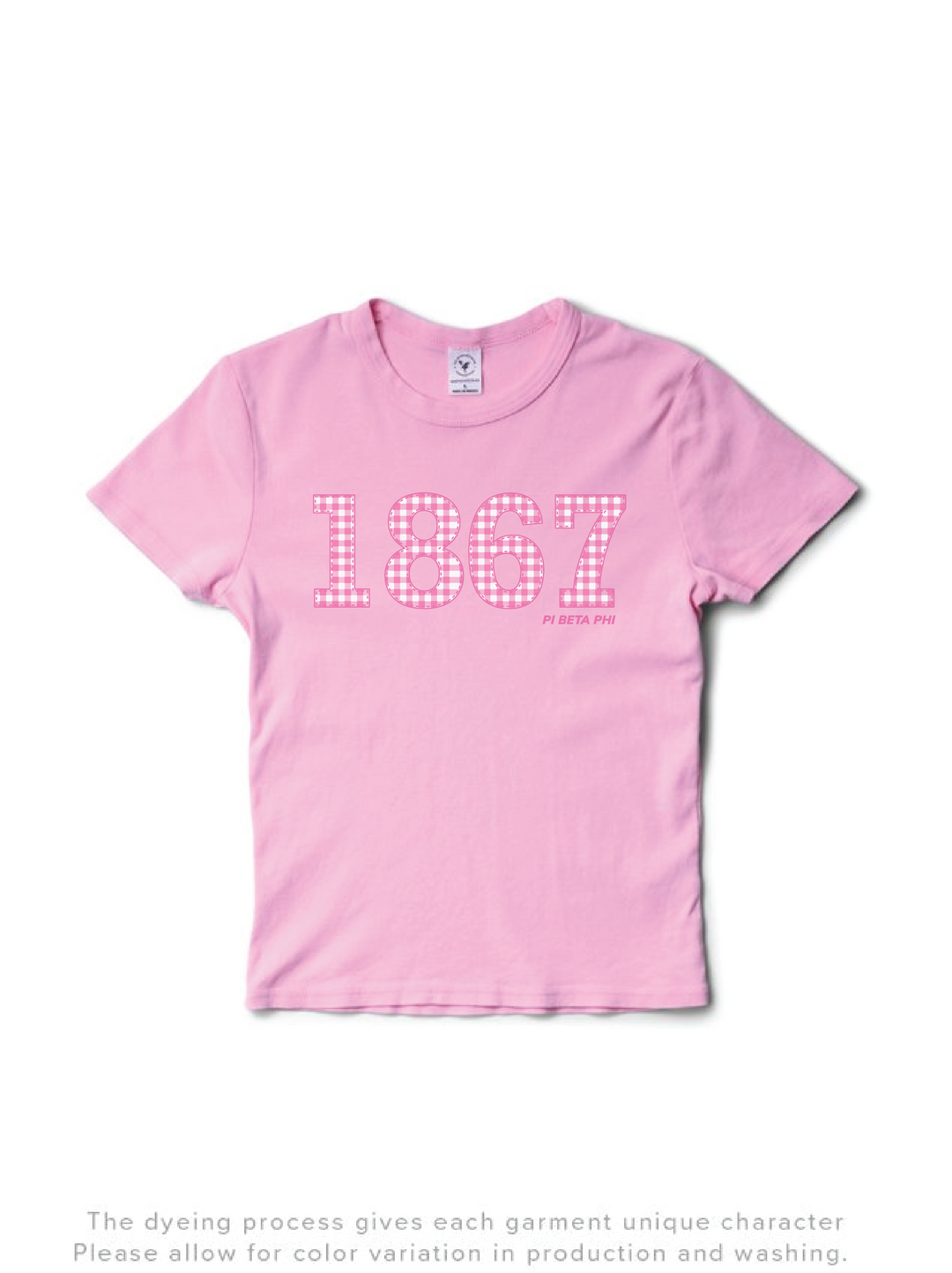 Bubblegum Gingham Year Sorority Baby Tee