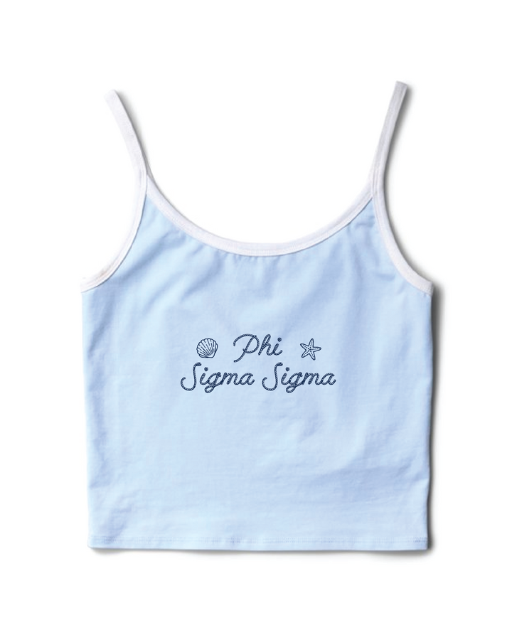 Seashell Arctic Blue/White Sorority Contrast Tank