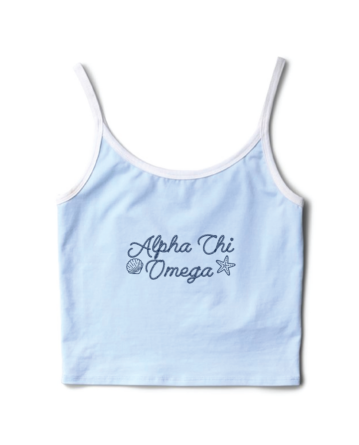 Seashell Arctic Blue/White Sorority Contrast Tank
