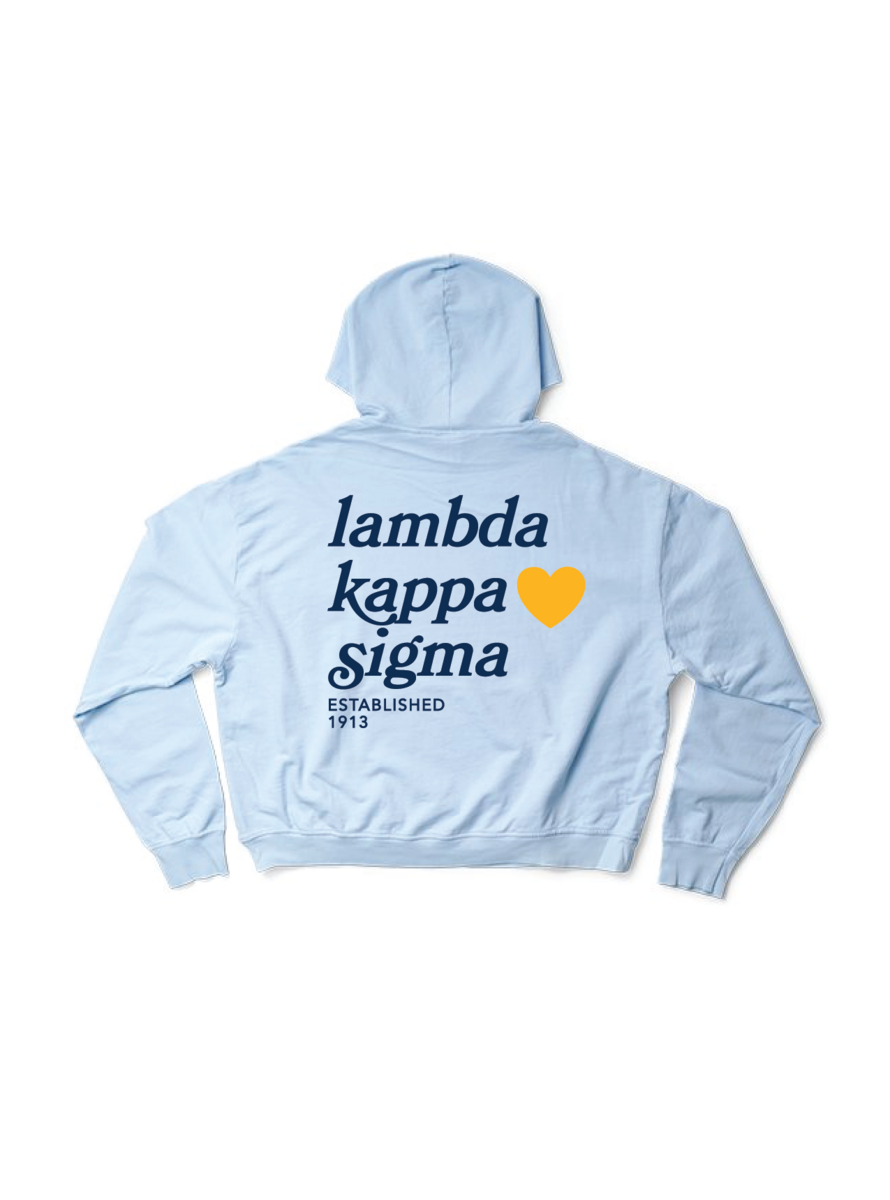 Lambda Kappa Sigma Arctic Blue Heart Light Weight Hoodie