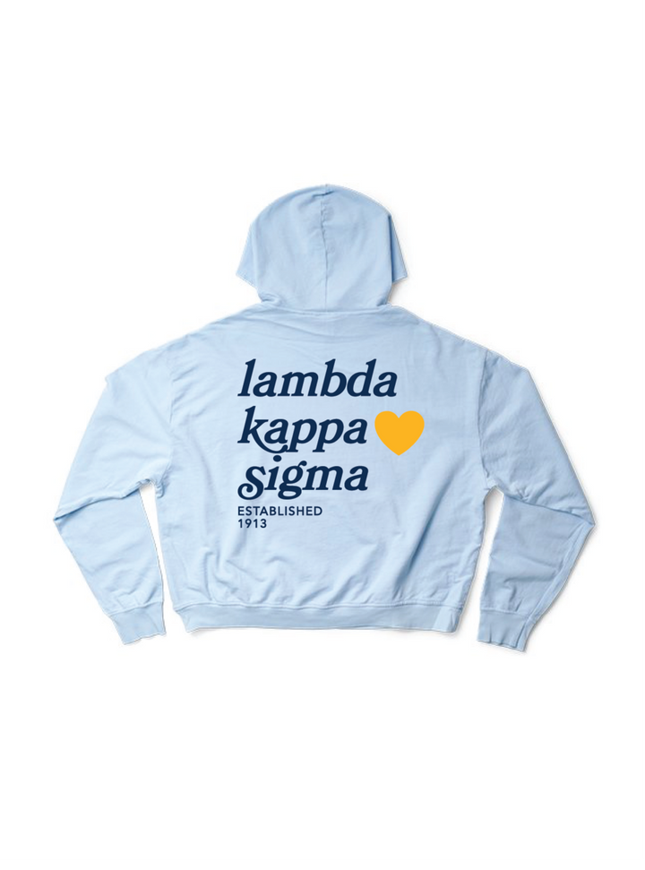Lambda Kappa Sigma Arctic Blue Heart Light Weight Hoodie