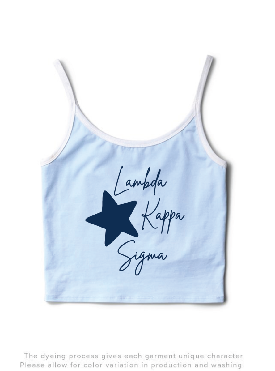 Lambda Kappa Sigma Navy Star Arctic Blue/White Contrast Tank