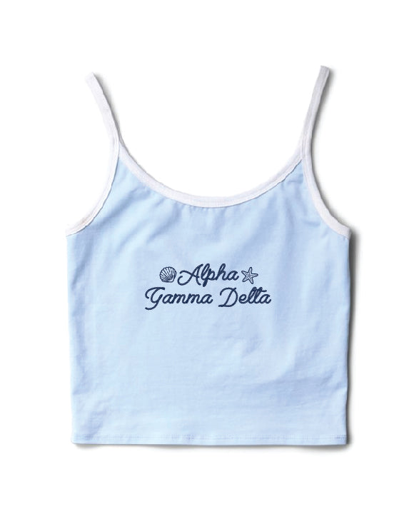 Seashell Arctic Blue/White Sorority Contrast Tank