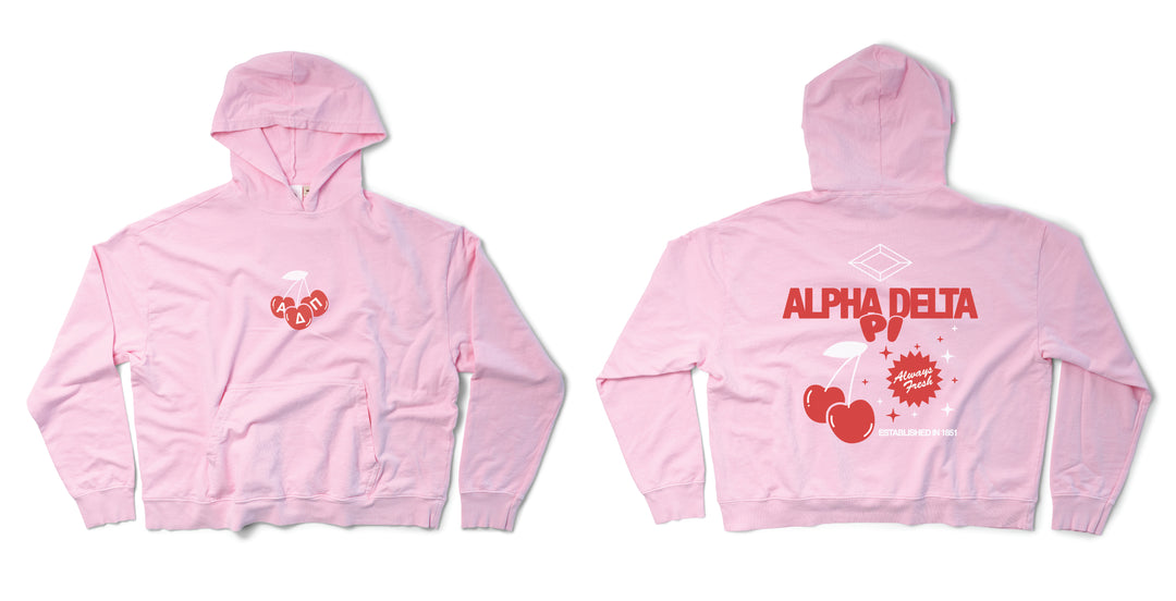 Bubblegum Alpha Delta Pi Always Fresh Light Weight Hoodie