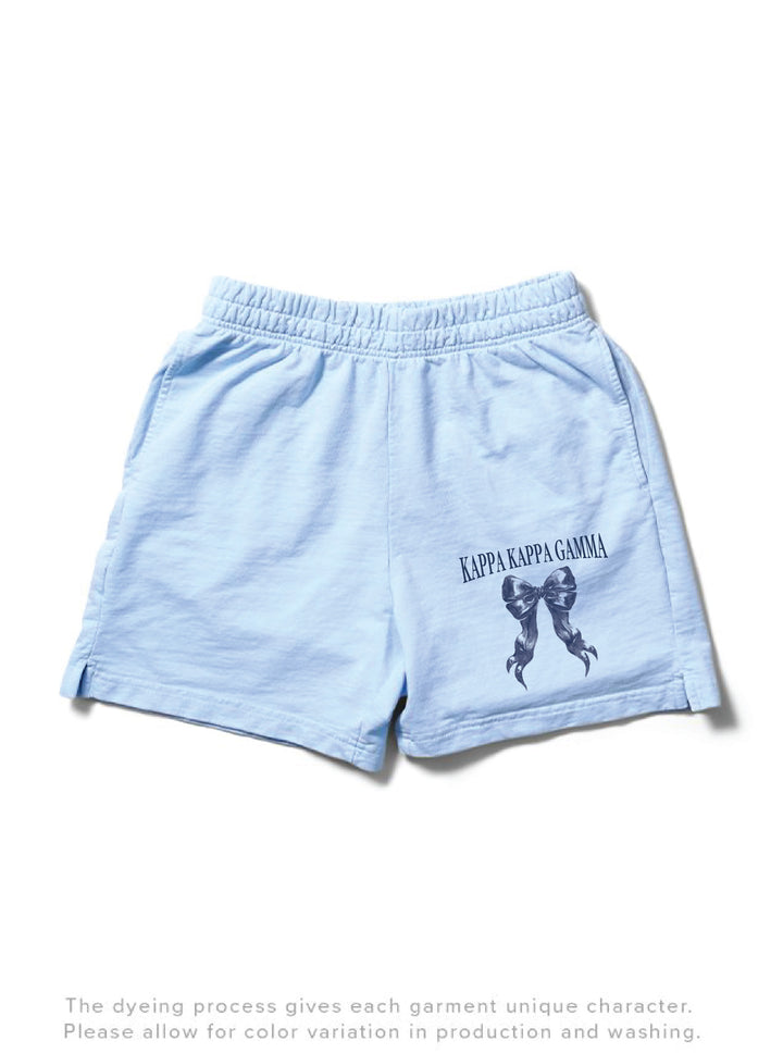 Arctic Blue Bow Light Weight Sorority Shorts