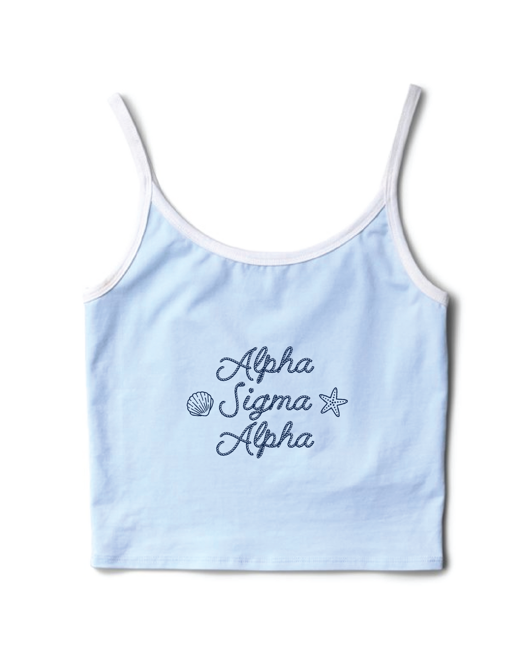 Seashell Arctic Blue/White Sorority Contrast Tank
