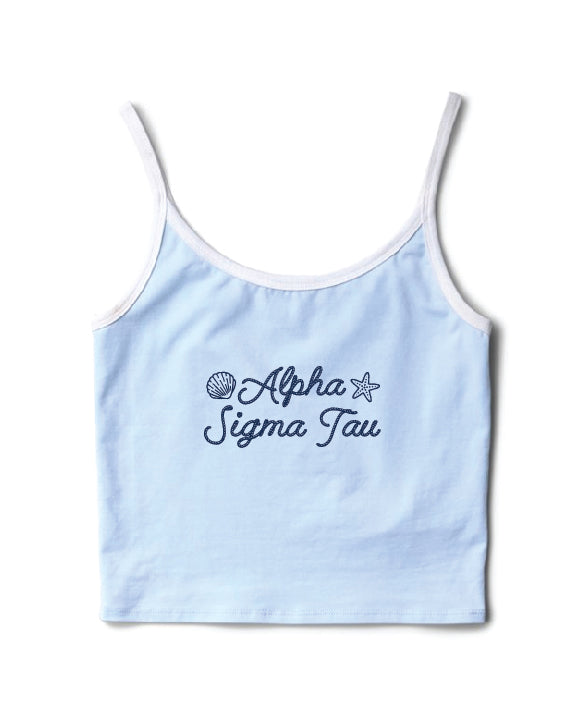 Seashell Arctic Blue/White Sorority Contrast Tank