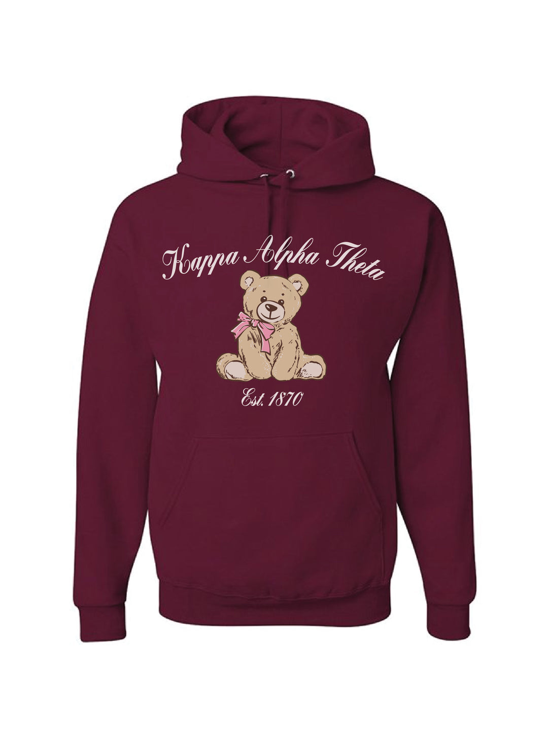 Cursive Bear Maroon Sorority Hoodie
