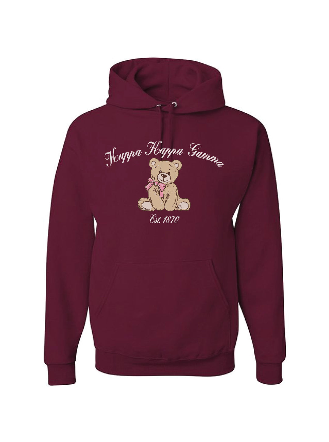 Cursive Bear Maroon Sorority Hoodie