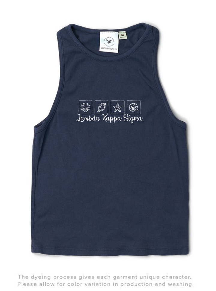 Lambda Kappa Sigma Seashell Midnight Sky Tank