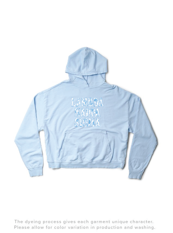 Lambda Kappa Sigma Arctic Blue Floral Light Weight Hoodie