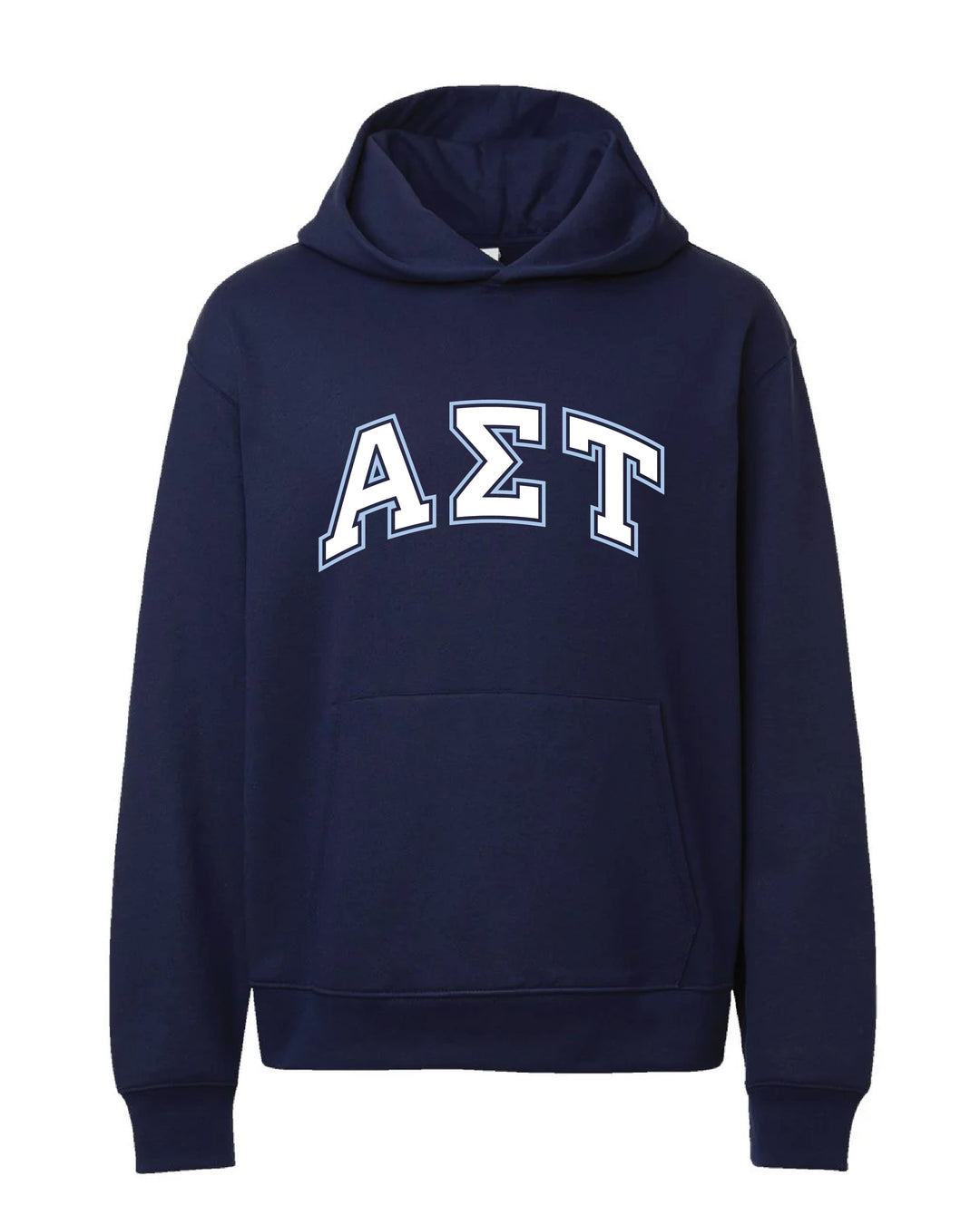 Block Letter Outline Navy Heavy Weight Sorority Hoodie