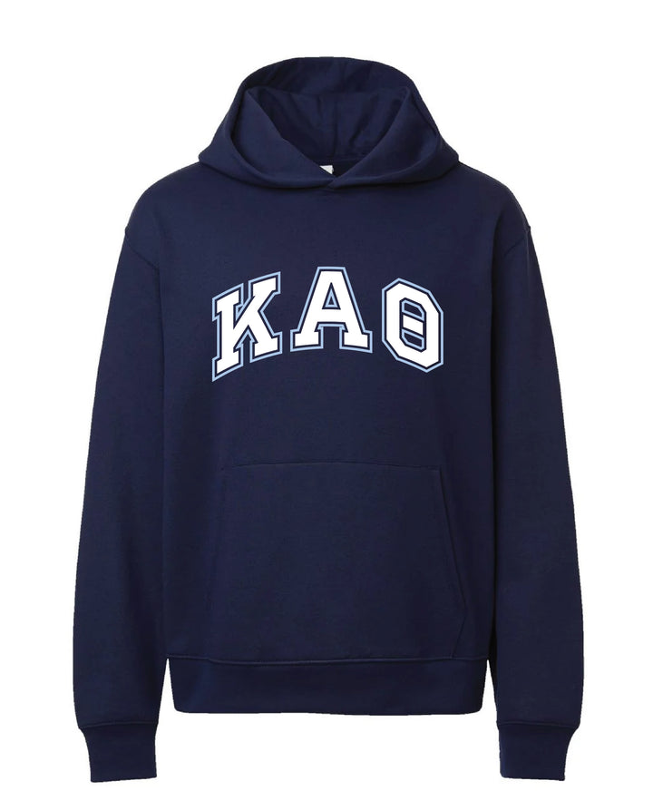 Block Letter Outline Navy Heavy Weight Sorority Hoodie