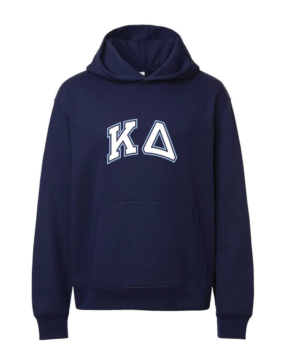 Block Letter Outline Navy Heavy Weight Sorority Hoodie