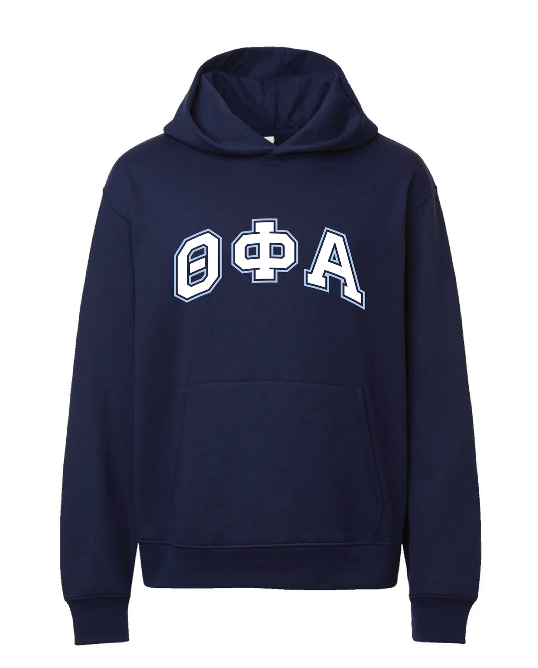 Block Letter Outline Navy Heavy Weight Sorority Hoodie