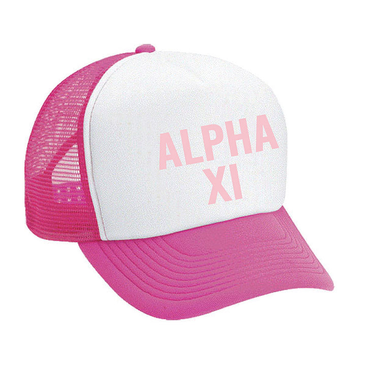 Block Letter Embroidered Sorority Trucker Hat