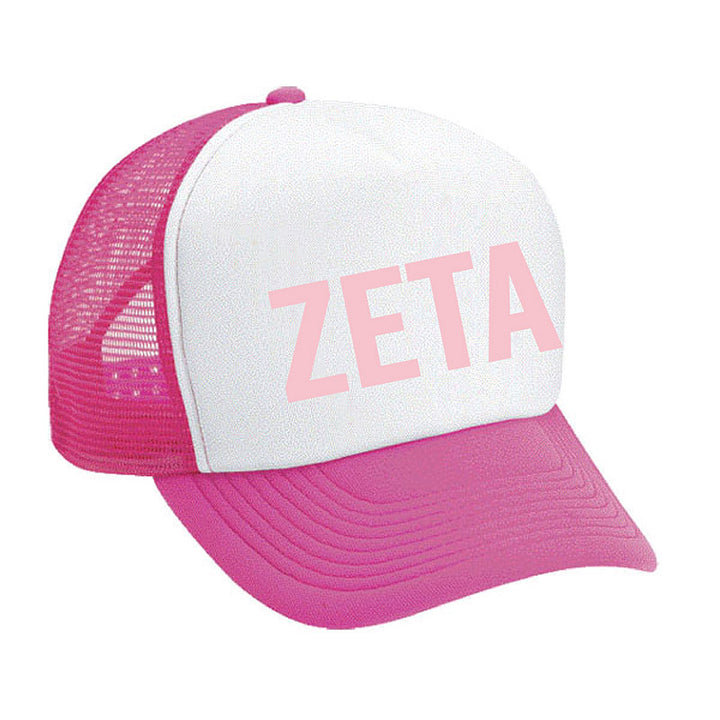 Block Letter Embroidered Sorority Trucker Hat