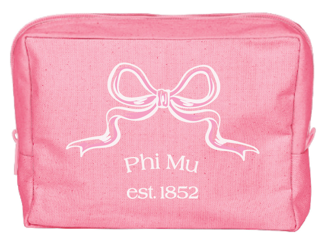 Bow Sorority Make-Up Pouch
