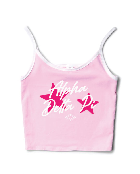 Hot Pink Star Bubblegum/White Contrast Alpha Delta Pi Tank