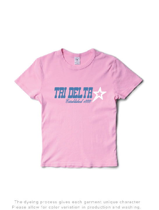 Bubblegum Star Sorority Baby Tee
