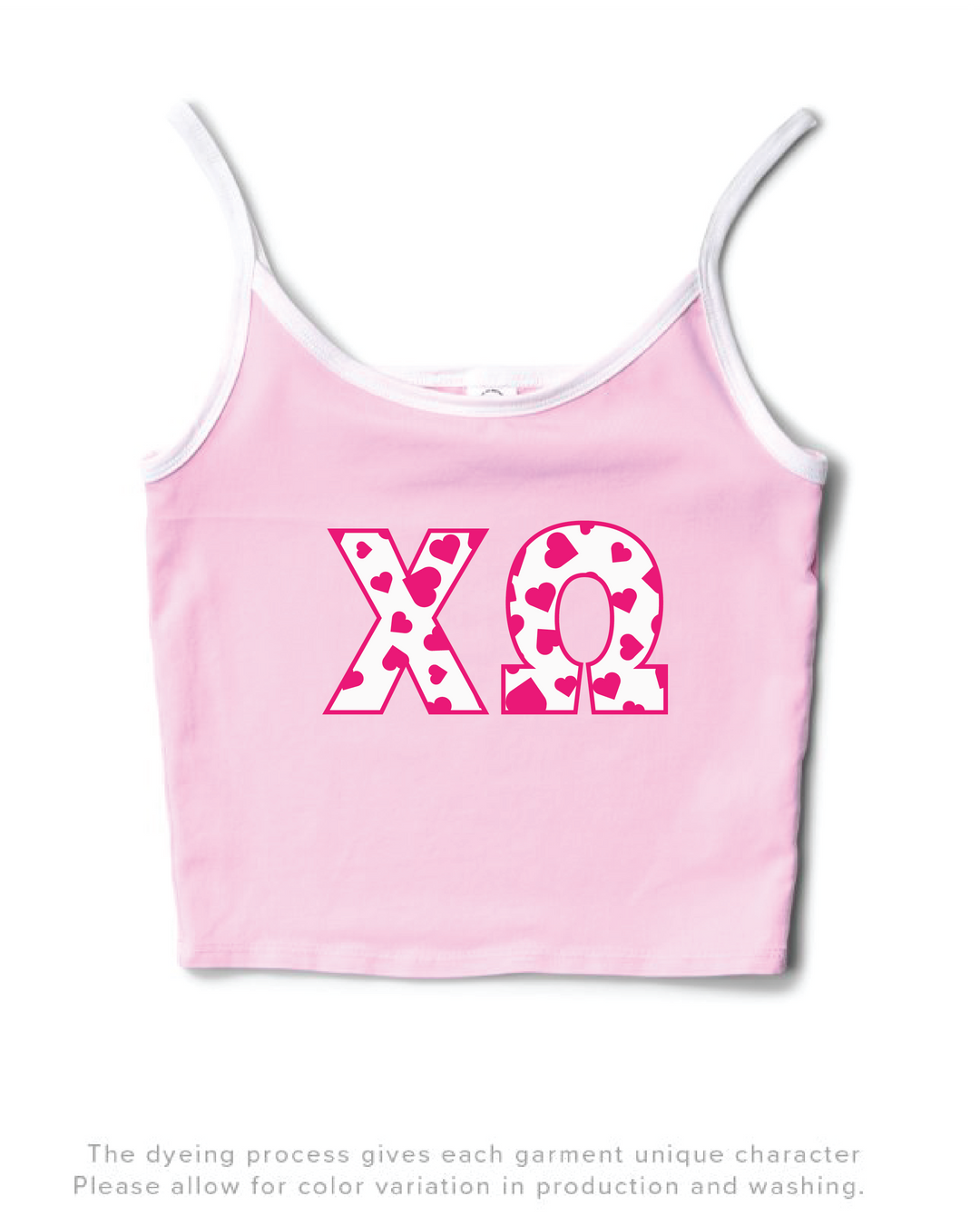 Bubblegum/White Heart Set Contrast Sorority Tank