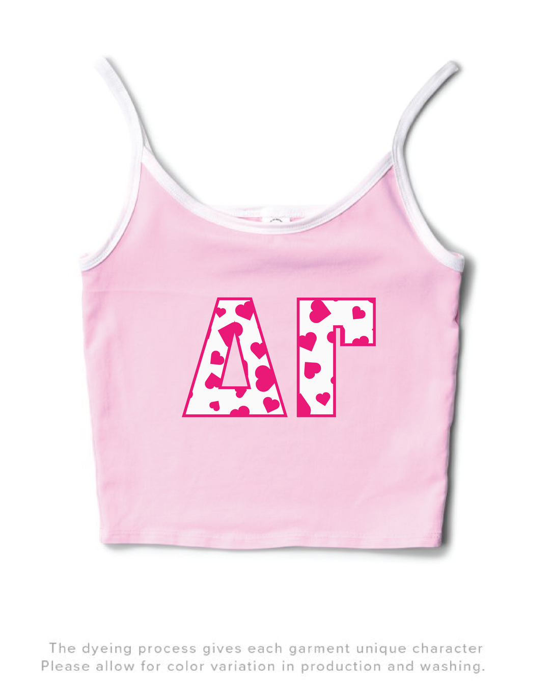 Bubblegum/White Heart Set Contrast Sorority Tank