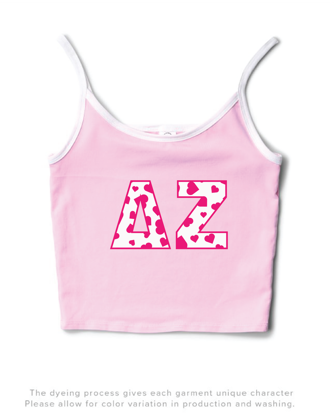 Bubblegum/White Heart Set Contrast Sorority Tank