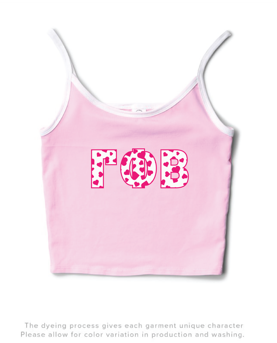 Bubblegum/White Heart Set Contrast Sorority Tank