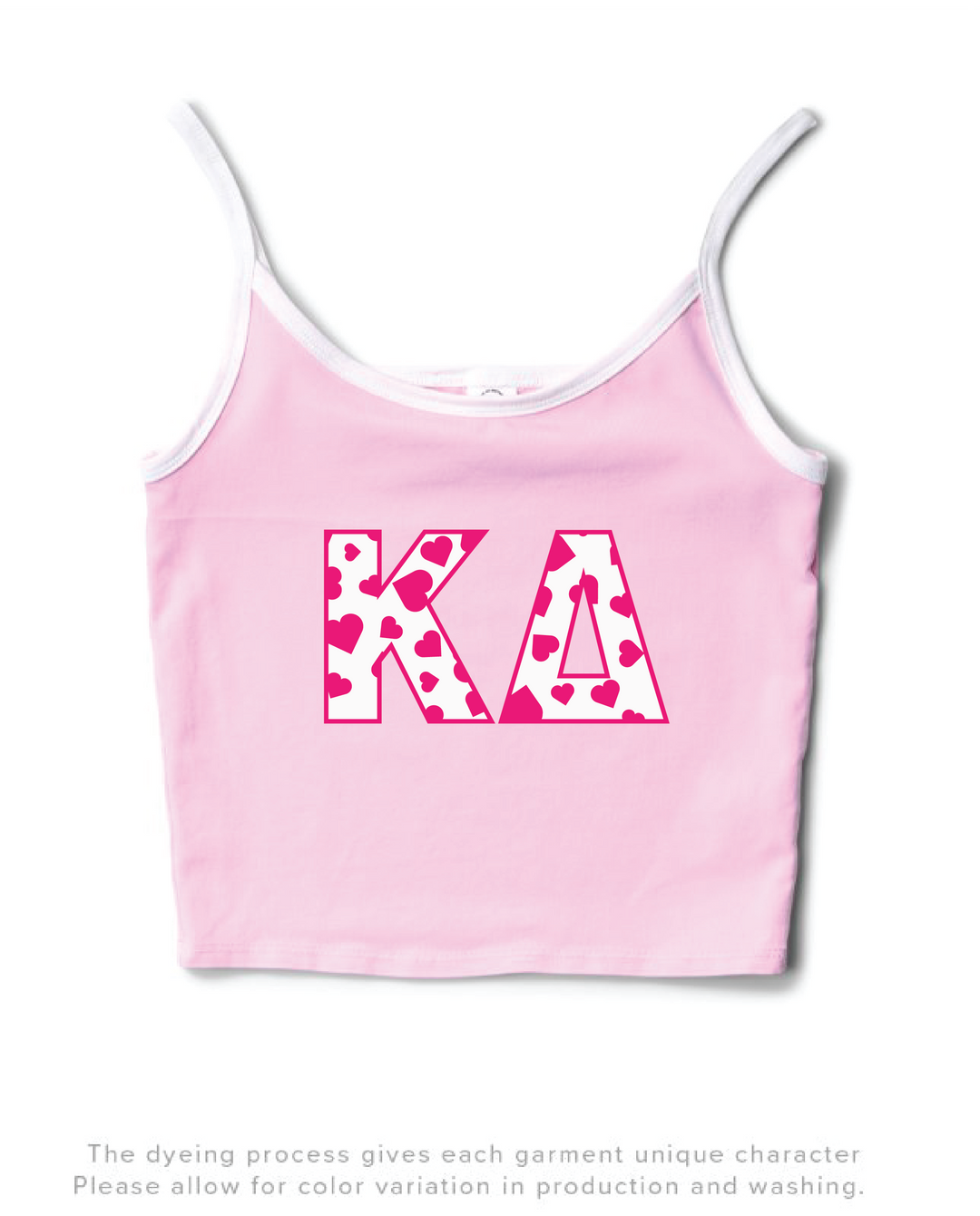 Bubblegum/White Heart Set Contrast Sorority Tank