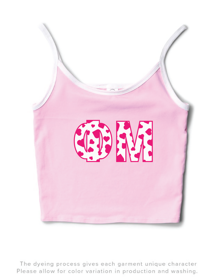 Bubblegum/White Heart Set Contrast Sorority Tank 2XL