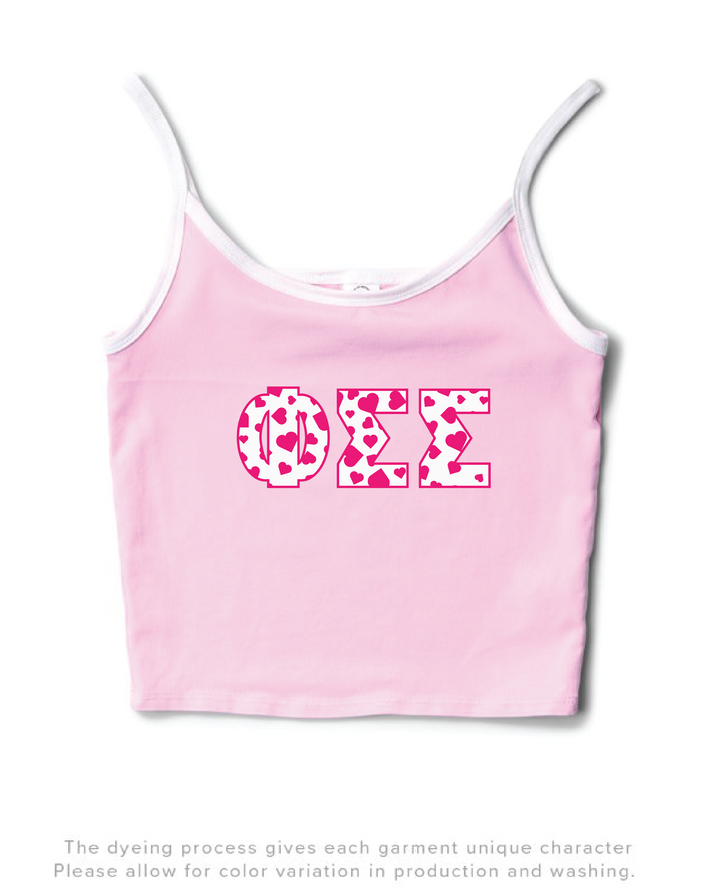 Bubblegum/White Heart Set Contrast Sorority Tank 2XL
