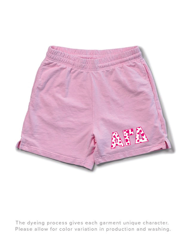 Bubblegum Heart Set Sorority Light Weight Shorts