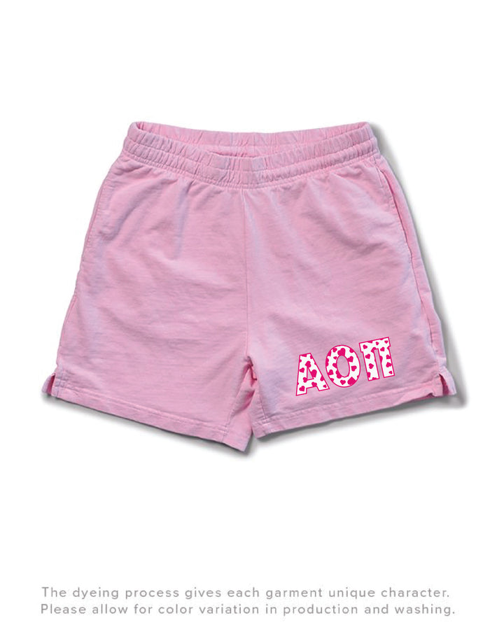 Bubblegum Heart Set Sorority Light Weight Shorts