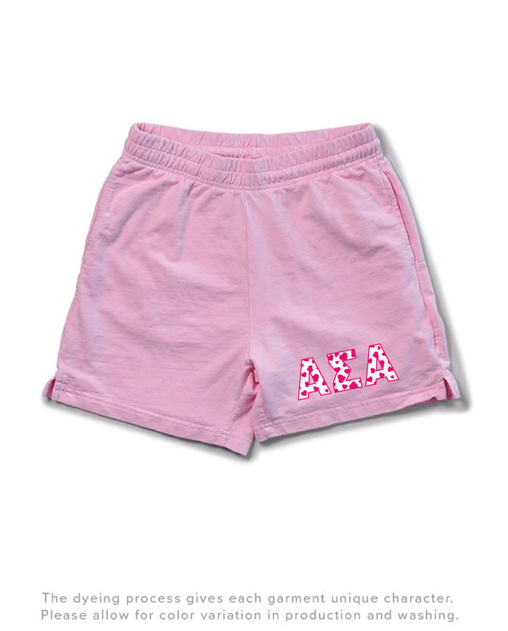 Bubblegum Heart Set Sorority Light Weight Shorts