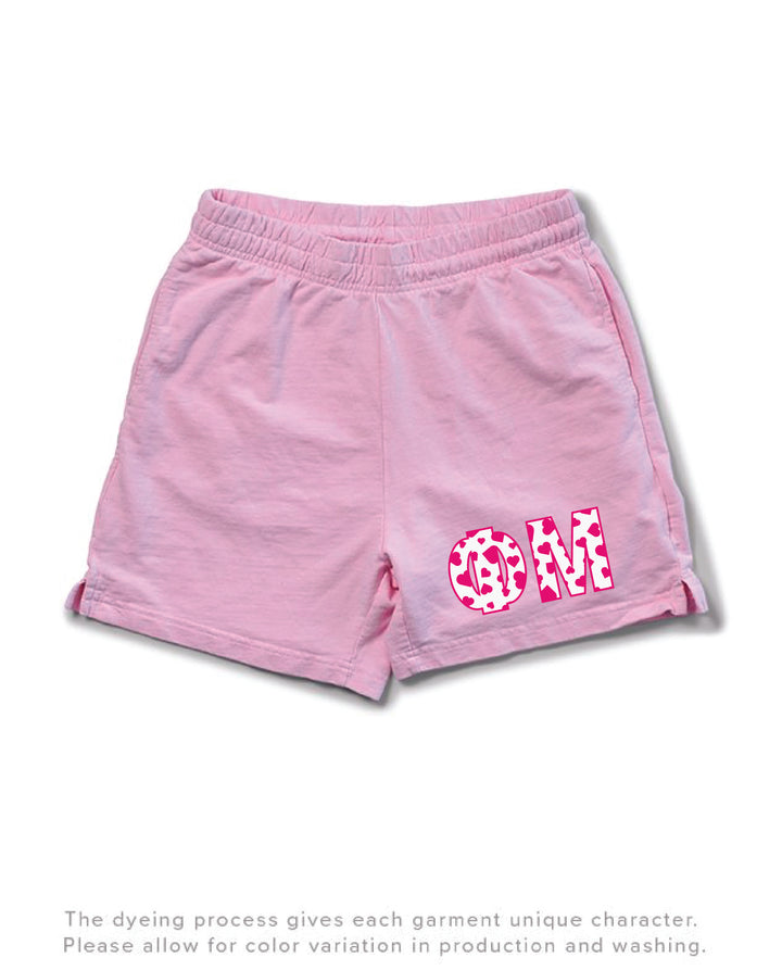 Bubblegum Heart Set Sorority Light Weight Shorts