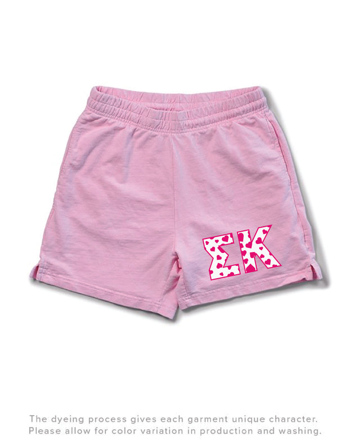 Bubblegum Heart Set Sorority Light Weight Shorts