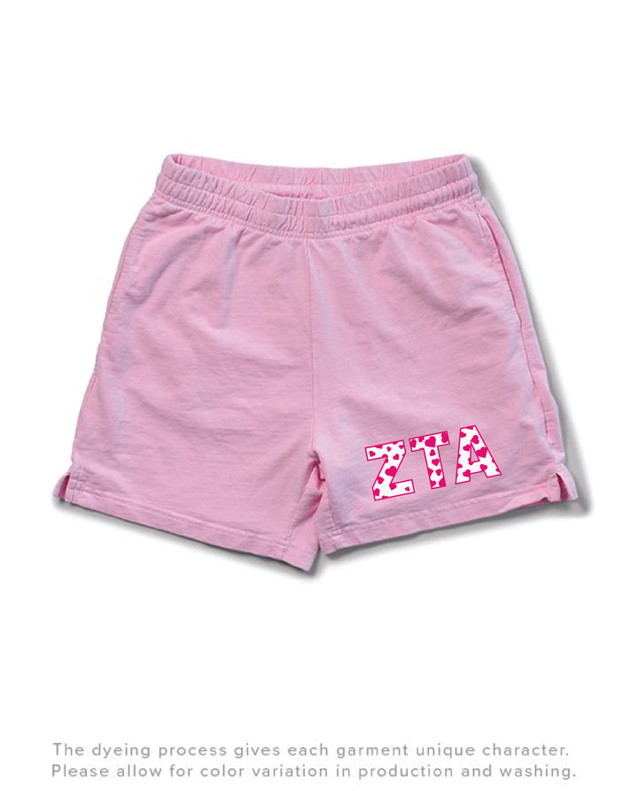 Bubblegum Heart Set Sorority Light Weight Shorts
