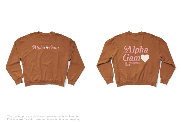 Caffeine Heart Light Weight Sorority Crewneck - 2XL