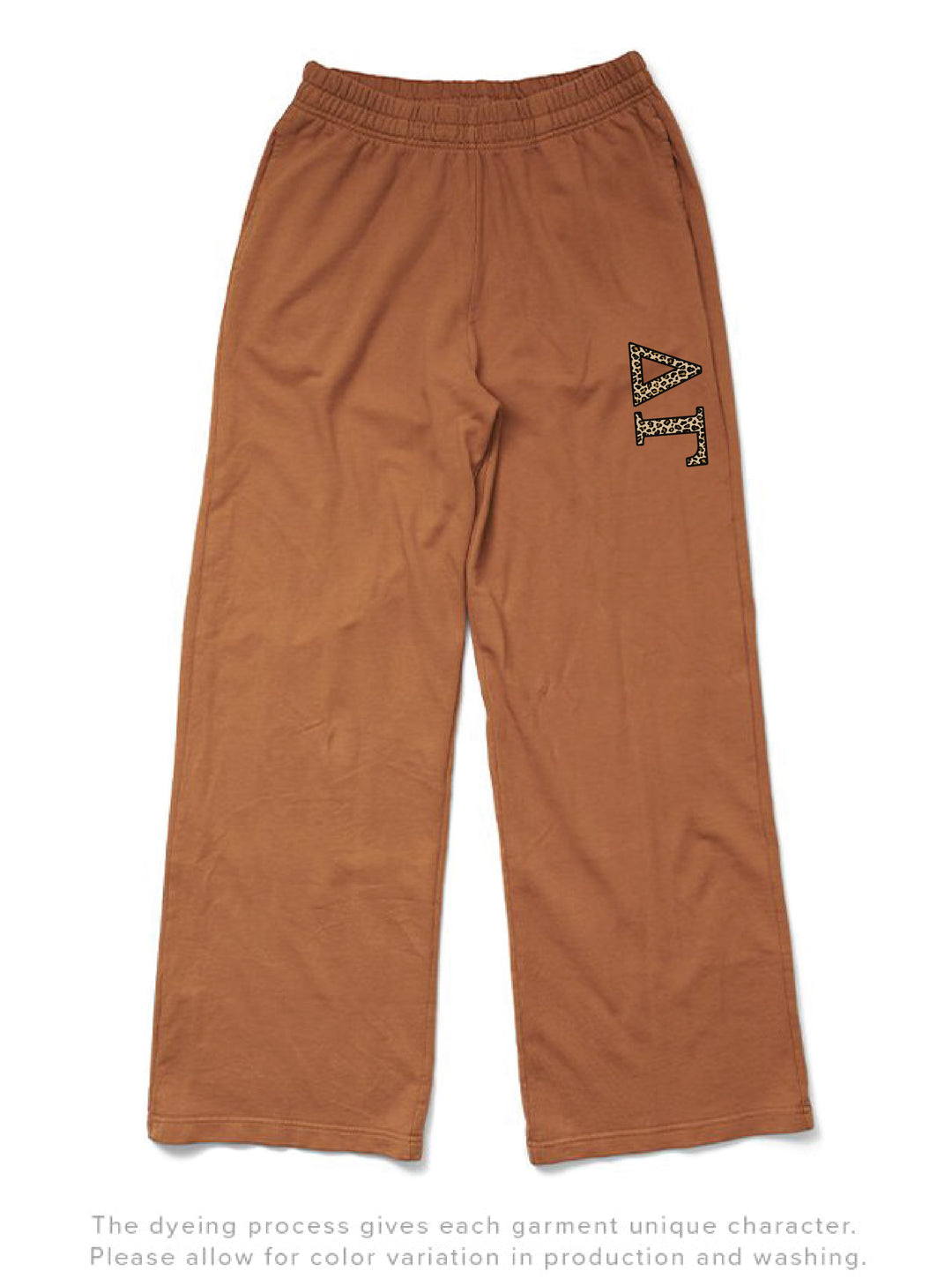 Caffeine Cheetah Greek Letters Light Weight Wide Leg Pants