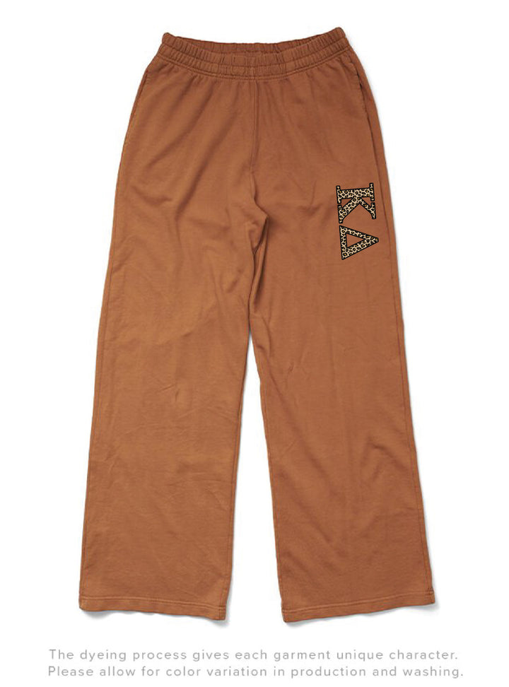 Caffeine Cheetah Greek Letters Light Weight Wide Leg Pants