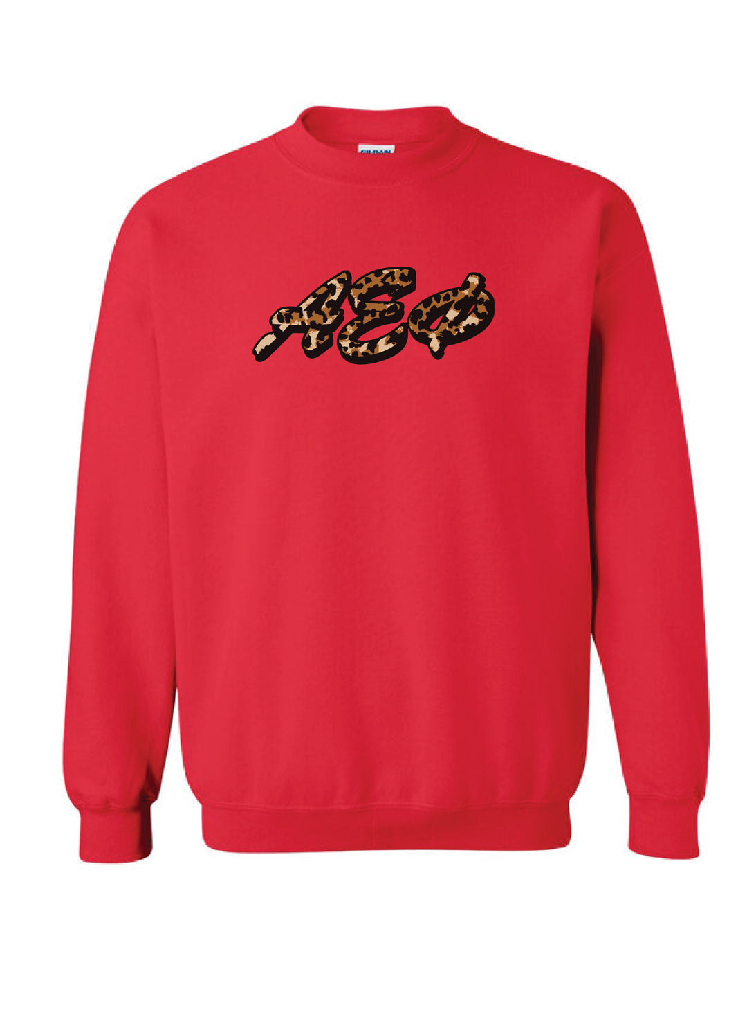 Cheetah Letters Red Sorority Crewneck