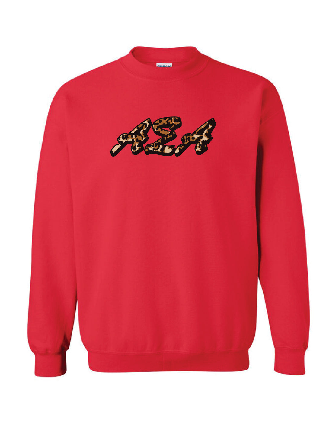 Cheetah Letters Red Sorority Crewneck