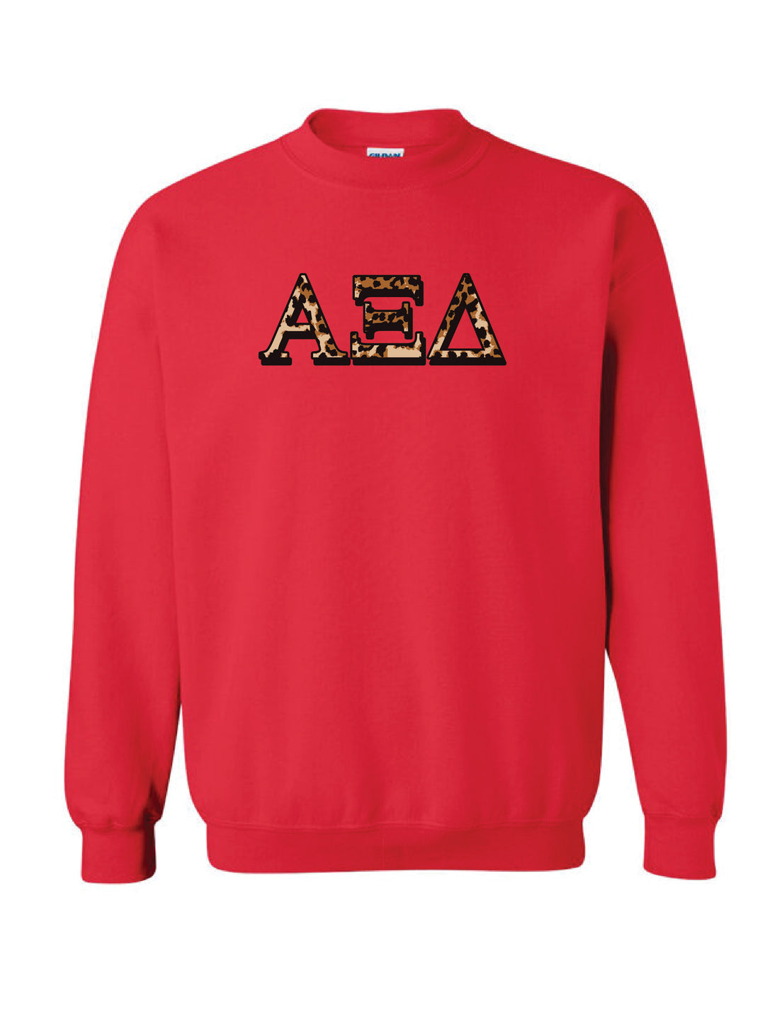 Cheetah Letters Red Sorority Crewneck